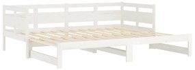 Estrutura sofá-cama de puxar 2x(80x200) cm pinho maciço branco