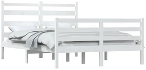 Estrutura de cama 140x200 cm pinho maciço branco