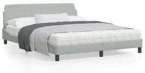 vidaXL Estrutura de cama sem colchão 160x200 cm veludo cinzento-claro