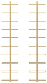 Garrafeira de parede para 10 garrafas metal dourado