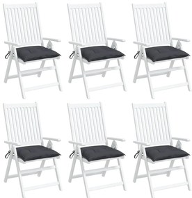 Almofadões de cadeira 6 pcs 50x50x7 cm tecido oxford antracite
