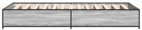 Estrutura cama 100x200 cm derivados madeira/metal cinza sonoma