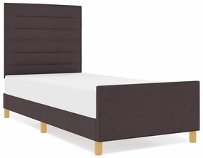 Cama vidaXL Marrom Escuro 90x200 cm Tecido