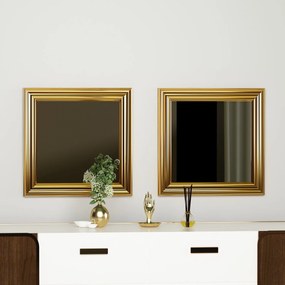 Conjunto de Espelhos Bale – Dourado – 40x40x3 cm