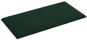 Painel de parede 12 pcs 60x30 cm veludo 2,16 m² verde-escuro