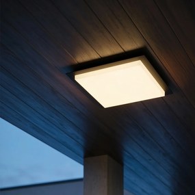 Candeeiro de teto moderno preto quadrado com LED IP44 - Lys
