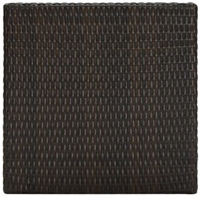 Mesa de bar para jardim 60,5x60,5x110,5 cm vime PE castanho
