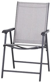 Conjunto de 2 Cadeiras Dobráveis com Apoio de Braços - Cinzento - Desi