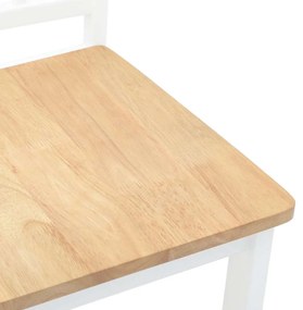 Cadeiras de jantar 2 pcs madeira de seringueira maciça branco