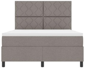 Cama Box com Colchão e Luz LED Taupe – 140x190 cm Tecido