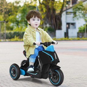 Mota Eléctrica Infantil 6 V Motocicleta Infantil 6 V com 3 Rodas Bateria de Carro para Crianças +3 Anos Preto