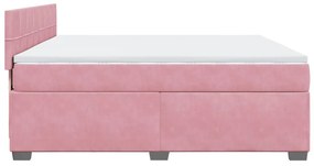 Cama com molas/colchão 180x200 cm veludo rosa