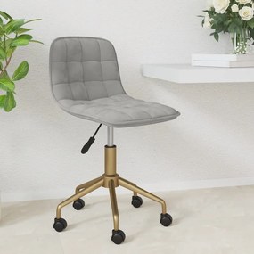 vidaXL Cadeira de jantar giratória veludo cinzento-claro
