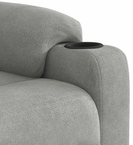 Poltrona de massagens reclinável tecido microfibra cinza-claro