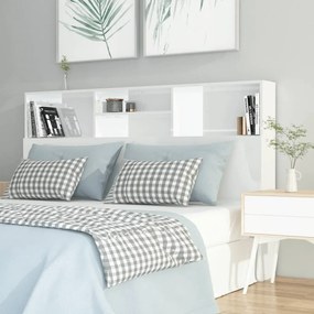 Cabeceira de Cama Dakota com Prateleiras de 160cm - Branco Brilhante -