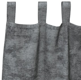 Cortinas de Veludo 2 pcs com Abas Cinza 245x140 cm