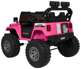 Carro elétrico para Crianças 2 Lugares Extreme Sport 4x4 24V Pneus Espuma EVA, assento couro ecológico Rosa
