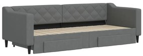 Sofá-cama c/ gavetão e gavetas 80x200 cm tecido cinzento-escuro