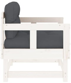 Cadeiras de jardim c/ almofadões 2 pcs pinho maciço branco