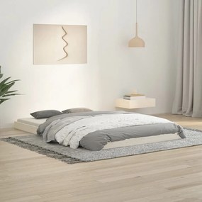 Estrutura cama de casal pequena 120x190 cm pinho maciço branco