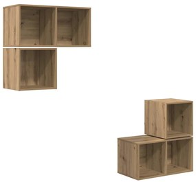 Conjunto de Estantes para TV 4 pcs carvalho artisiano