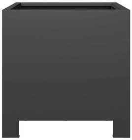 Vaso/floreira de jardim 2 pcs 30x30x30 cm aço preto
