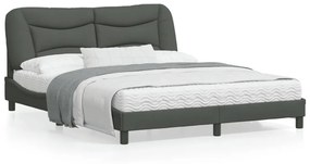 vidaXL Estrutura de cama com LED sem colchão 160x200 cm tecido
