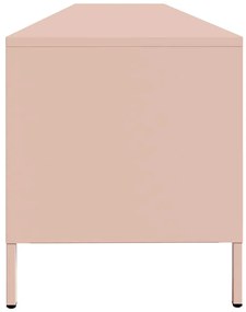 Móvel de TV 202x39x43,5 cm aço laminado a frio rosa