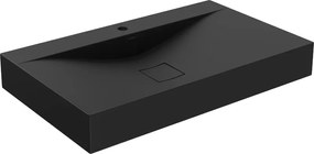 Mexen Poli lavatório de bancada de conglomerado 1/O 80 x 48 cm, preto - 23028071