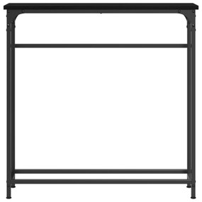 Mesa Console Preto Carvalhos 75x19,5x75 cm Madeira Prensada