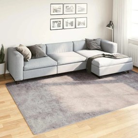 vidaXL Tapete lavável antiderrapante 190x300 cm cinzento