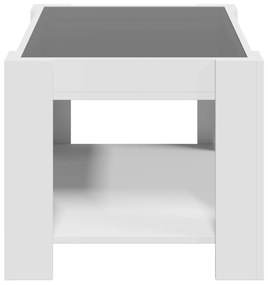 Mesa de centro c/ LEDs 73x53x45 cm derivados de madeira branco