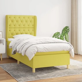 vidaXL Cama com molas/colchão 80x200 cm tecido verde