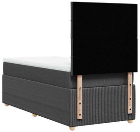 Cama com molas/colchão 80x200 cm tecido cinzento-escuro
