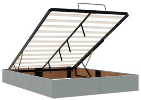 Estrutura de cama otomana sem colchão 140x190 cm cinzento claro