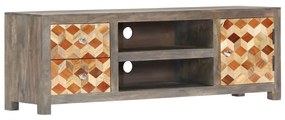 Móvel de TV 120x30x40 cm madeira de mangueira maciça cinzento