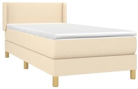 Cama com molas/colchão 90x200 cm tecido cor crème