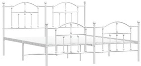 Estrutura de cama com cabeceira e pés 160x200 cm metal branco