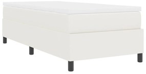 Cama Box Spring com Colchão Creme 90x200 cm Tecido de Veludo Cotelê