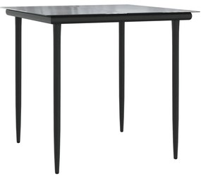 3 pcs conjunto de jantar p/ jardim c/ almofadões vime PE cinza