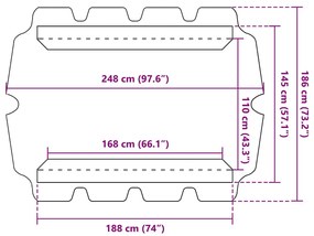 Toldo suplente baloiço jardim 188/168x145/110 cm bege