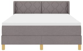 Cama Box Spring com Colchão Taupe - 140x200 cm, Tecido