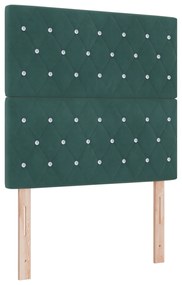 Cama Box com Colchão vidaXL Verde Escuro 100x200 cm Veludo