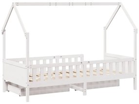 Estrutura de cama infantil c/ gavetas 90x190 cm pinho maciço