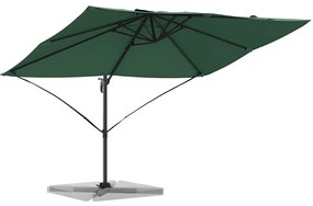 Guarda-Sol Cantilever Roma Verde 352x251x260 cm em Alumínio