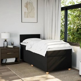 Cama box spring com colchão solteiro tecido preto