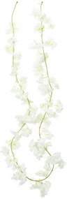 Grinaldas de flores de Natal 6 pcs 180 cm branco