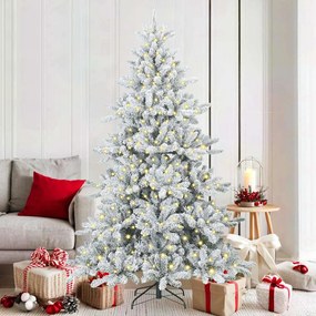vidaXL Árvore de Natal Articulada Artificial Branco 180 cm PVC e Aço