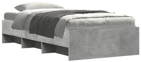 Estrutura de cama 90x190 cm derivados de madeira cinza cimento