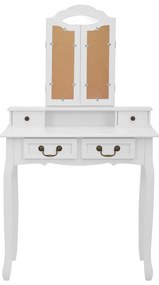 Conj. toucador com banco 80x69x141 cm madeira paulownia branco
